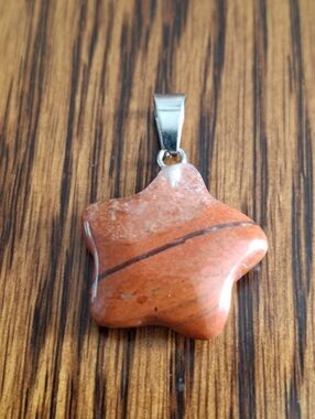 Pendant Red Jasper Natural Stone Star